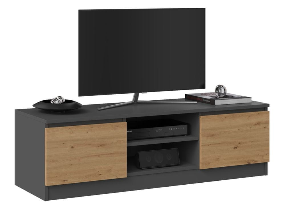 Topeshop TV stolík Malwa 120 cm antracit/dub artisan